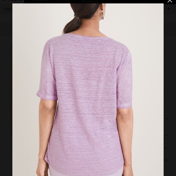 NWT CHICO’s Embroidered Linen Tee XL - Picture 3 of 8